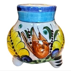 Tonala Mexican Hand Painted Vintage Folk Art Three Legged Vase - OS
